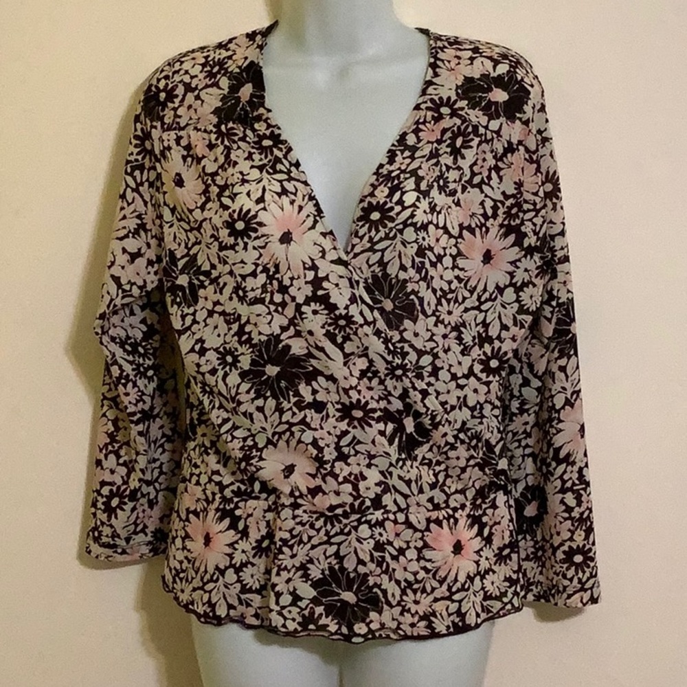 Nine West Floral Blouses Botanical Print